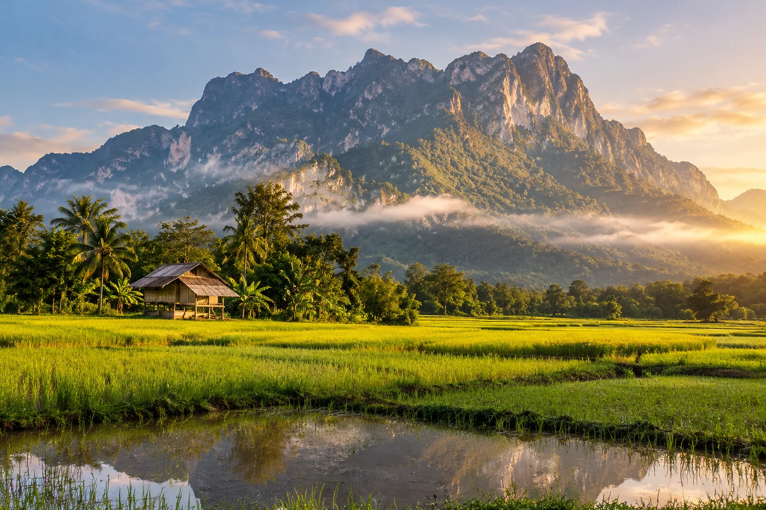 Illustration of เชียงดาว–วัดถ้ำ–วิวภูเขา